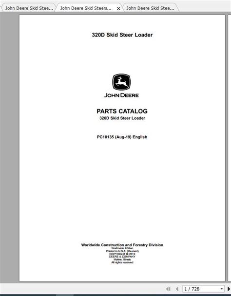 john deere 320 skid steer factory shop repair manual|john deere 320 service manual.